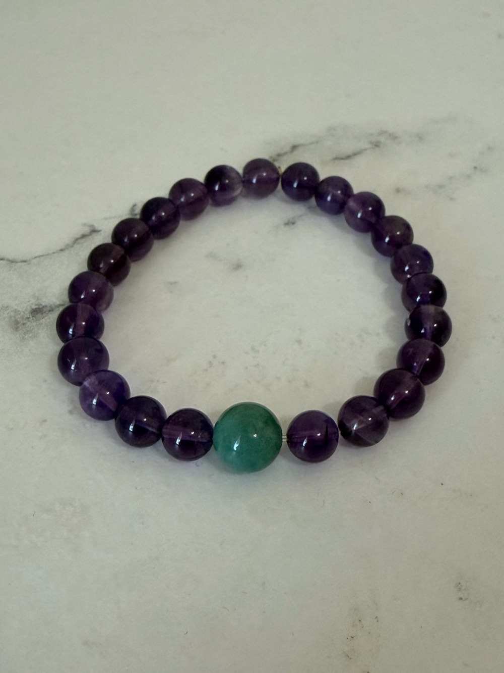 Amethyst and Aventurine Bracelet - Picture 3 of 5